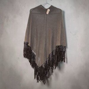 Zoe Couture 100% Cashmere Mocha Taupe Cape/Shawl NWT
